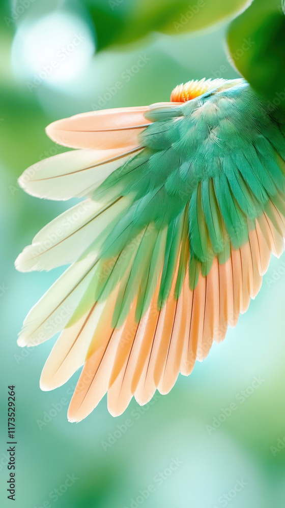 Fototapeta premium Vibrant Bird Wing Display in Nature