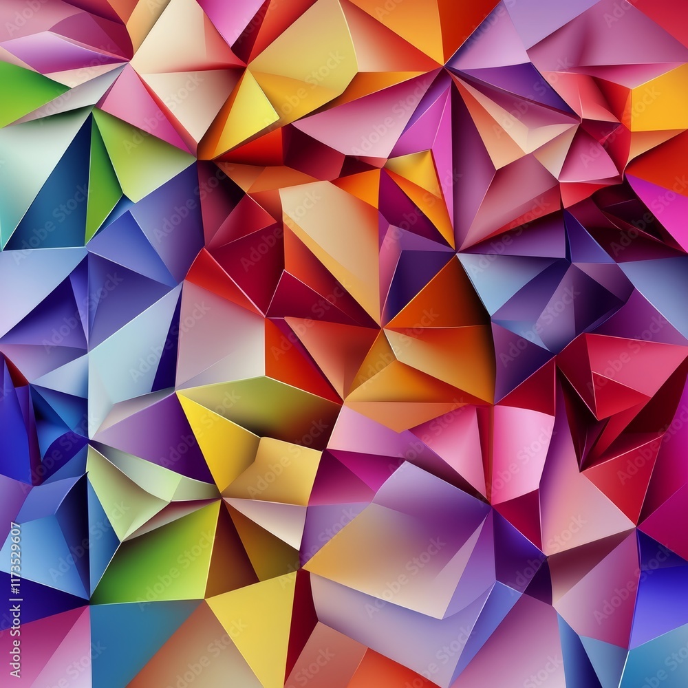 Fototapeta premium A colorful abstract pattern of triangles and squares
