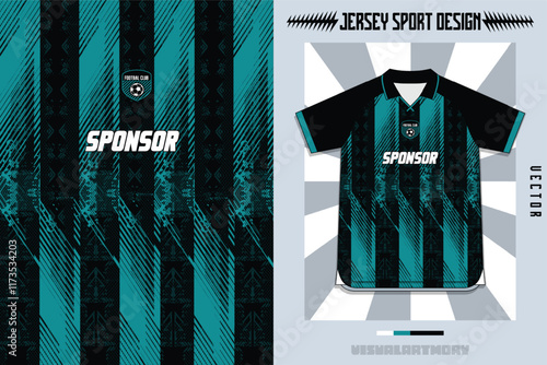 mockup jersey sport teal color sublimation design soccer pattern 