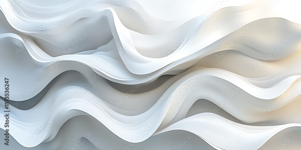 Obraz premium Abstract white wave background, design, texture, pattern, elegant, modern.