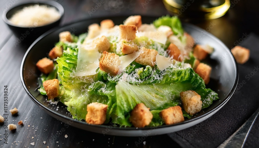 freshly made caesar salad with crispy croutons and parmesan cheese ideal for culinary blogs recipe websites and nutrition promotions freshly made caesar salad with crispy croutons and parmesan cheese ideal for culinary blogs recipe websites and nutrition promotions