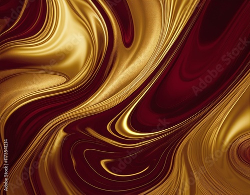 abstract luxury swirling maroon gold background gold liquid paint background gold waves abstract background texture generative ai