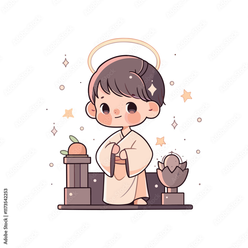 Elegant Illustration Of A Cartoon of Jesus Christ Elegant Illustration Of A Cartoon of Jesus Christ