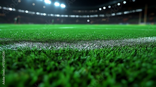 Obraz na płótnie Night Stadium Grass Field Line View w salonie