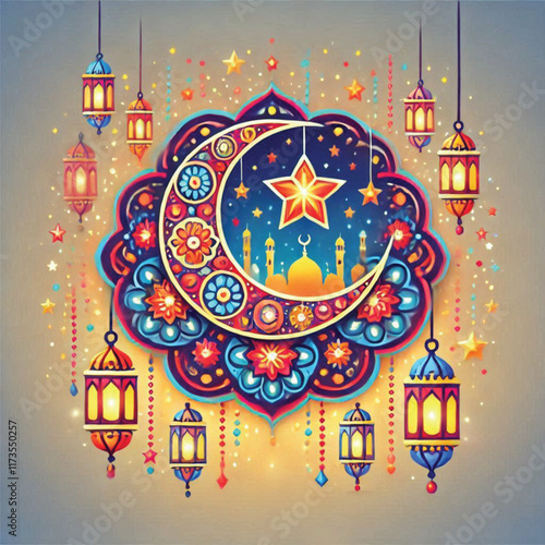 Ramadan Kareem vector fasting month for muslims all over the world