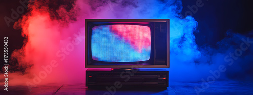 Retro CRT mit digitaler Kunst