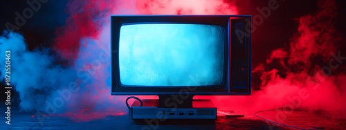 Retro CRT mit digitaler Kunst