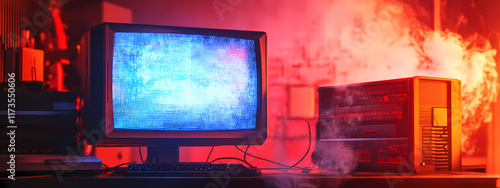 Retro CRT mit digitaler Kunst