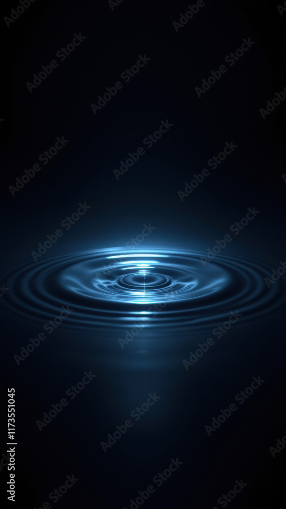 Image with ripples on water surface against dark background. Image with ripples on water surface against dark background.