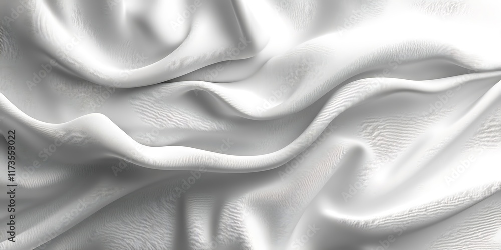 Obraz premium White fabric, elegant drapes, soft texture, studio shot, background.