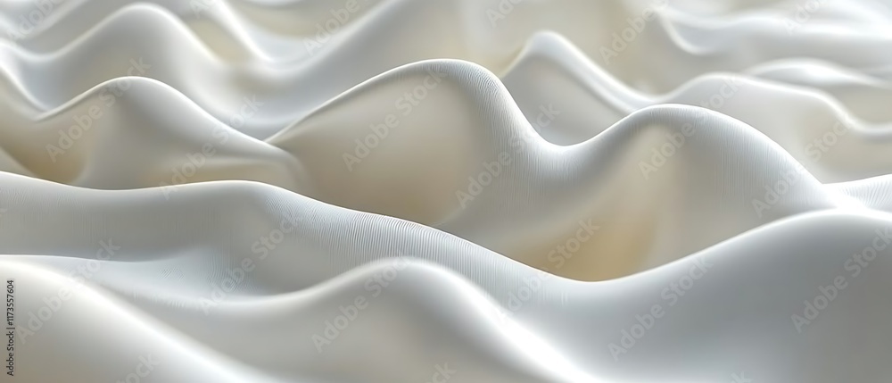 Obraz premium Smooth white fabric waves, abstract background texture.