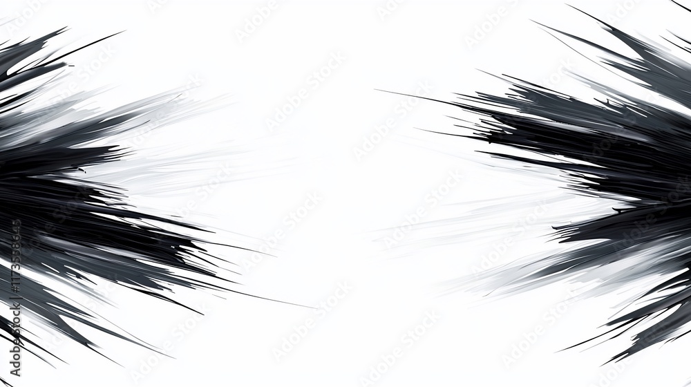 Fototapeta premium Abstract black and white brush strokes.