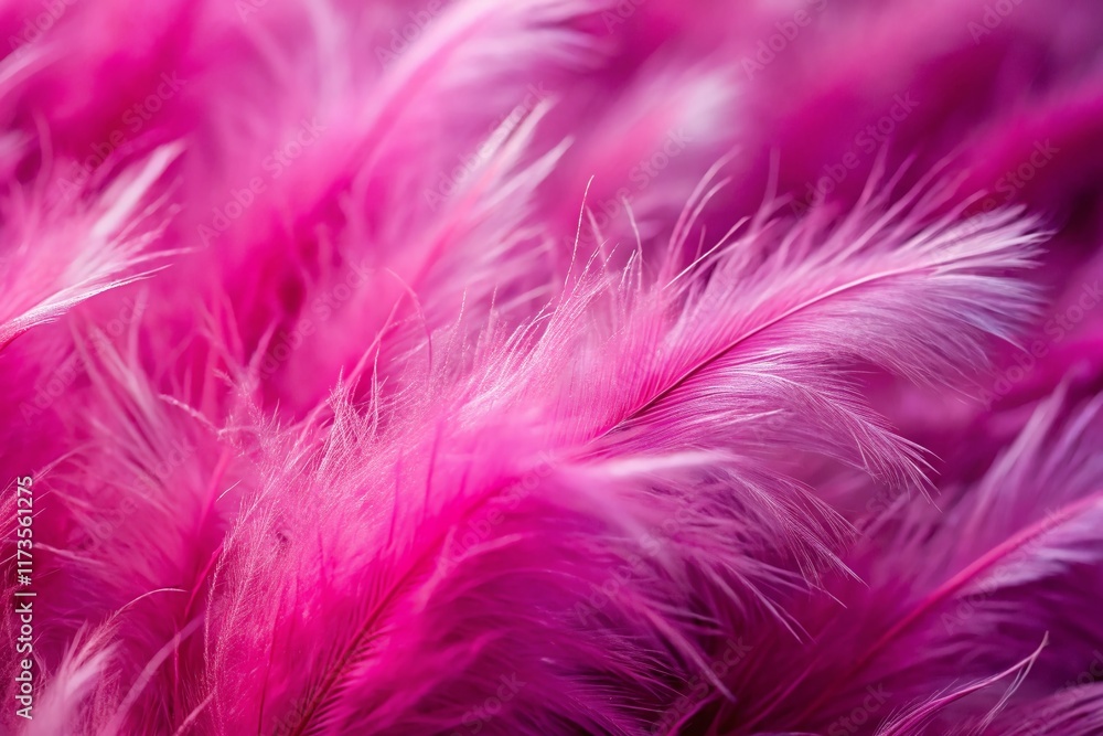 Fototapeta premium Soft Pink Magenta Feather Texture Background - Fluffy Plush Feather Grass Pattern