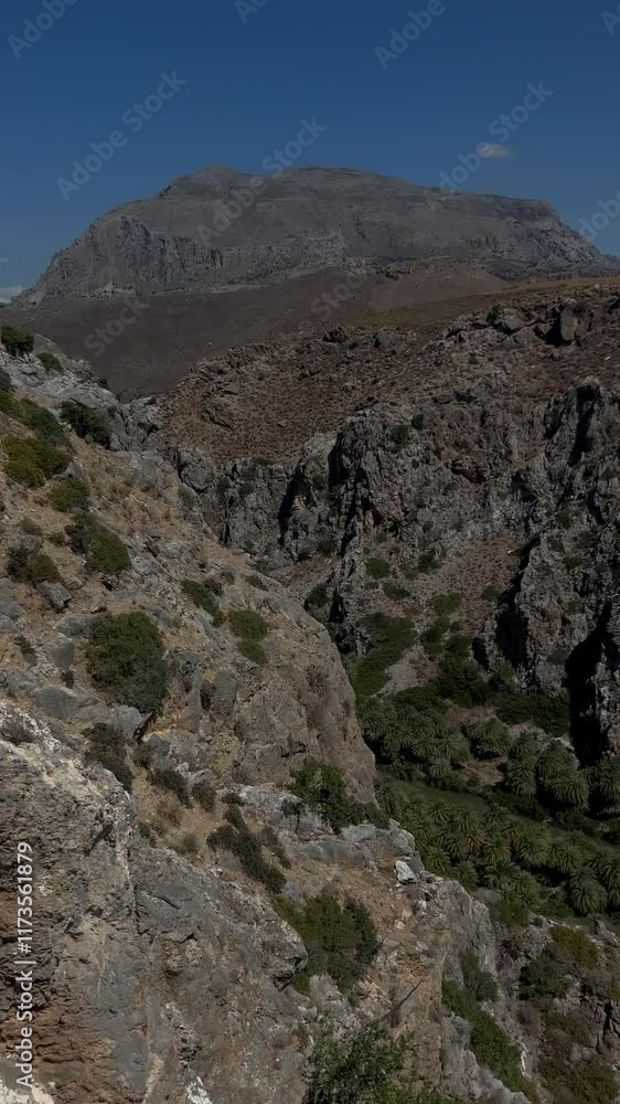 View from the top of the mountain, Crete, Preveli View from the top of the mountain, Crete, Preveli
