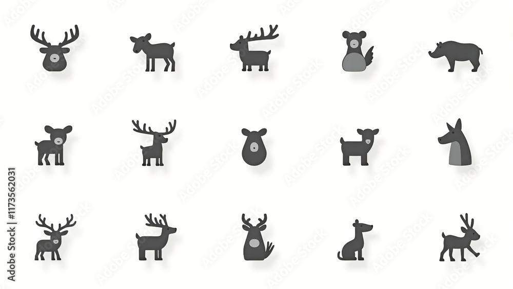 Obraz premium Modern Animal Logo Set for Versatile Branding Needs
