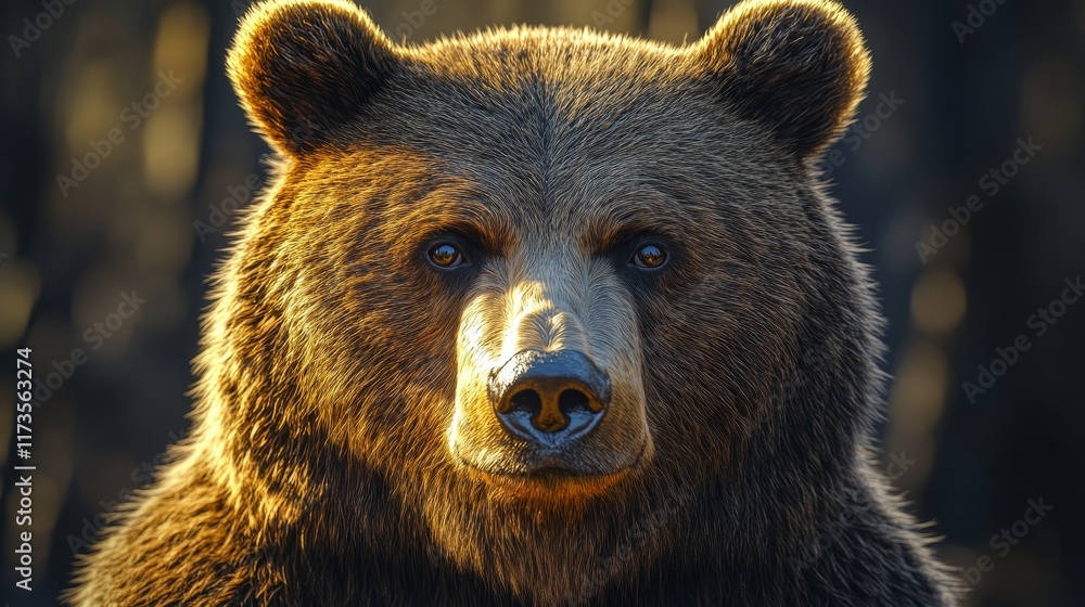 A bear with a big brown nose and brown fur A bear with a big brown nose and brown fur