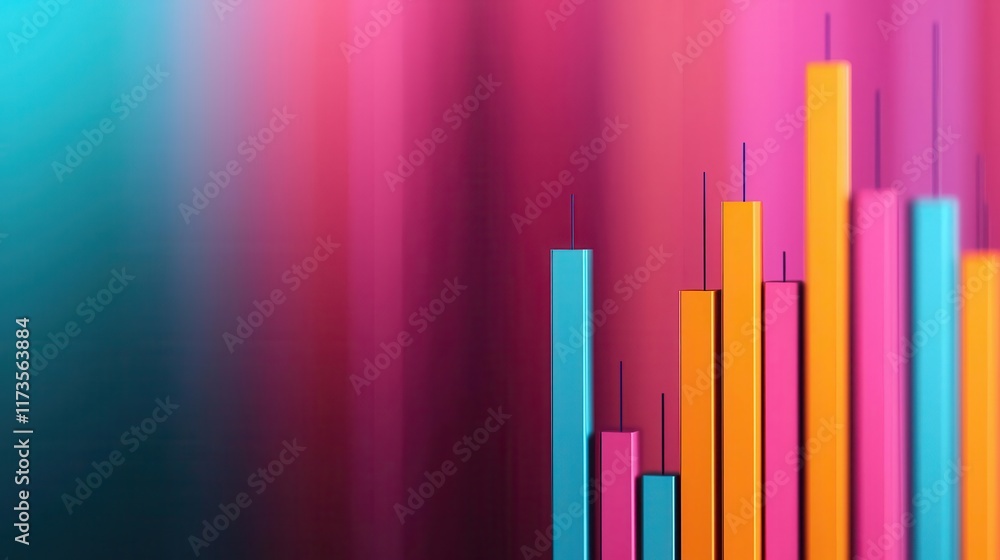 Fototapeta premium Financial dashboard highlighting growth stock volatility spikes, interactive display