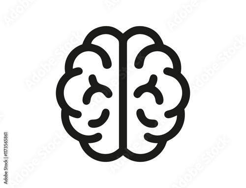 Brain Icon Vector Illustration. Human brain organ design, Human brain vector, brain symbol isolated on white background