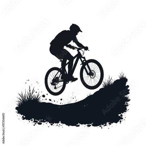 Mountain bike silhouette stock illustration, bike Lover vector graphic design, Cyclist silhouettes vector illustration