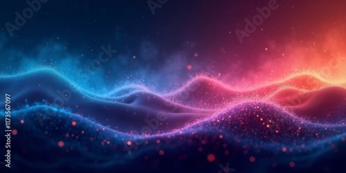 Wallpaper Mural Abstract Blue and Pink Particle Waves Torontodigital.ca