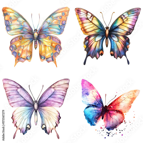 Wallpaper Mural Vibrant butterfly illustrations nature art collection colorful environment aesthetic viewpoint creative design concepts Torontodigital.ca