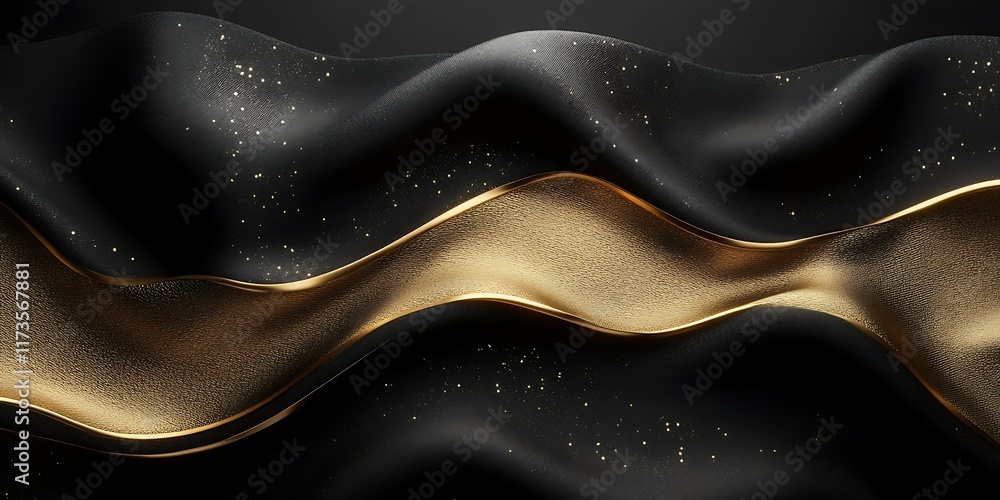 Obraz premium Abstract gold black wave design, elegant background, luxury texture, modern wallpaper.