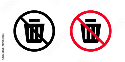 No trash icon in tree different line stroke sizes.