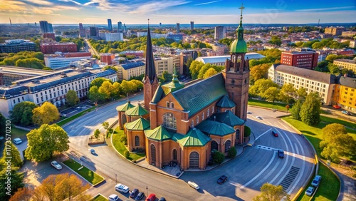 Stockholm Klara Church Entrance Aerial View - Modern Architecture, Scandinavian Design