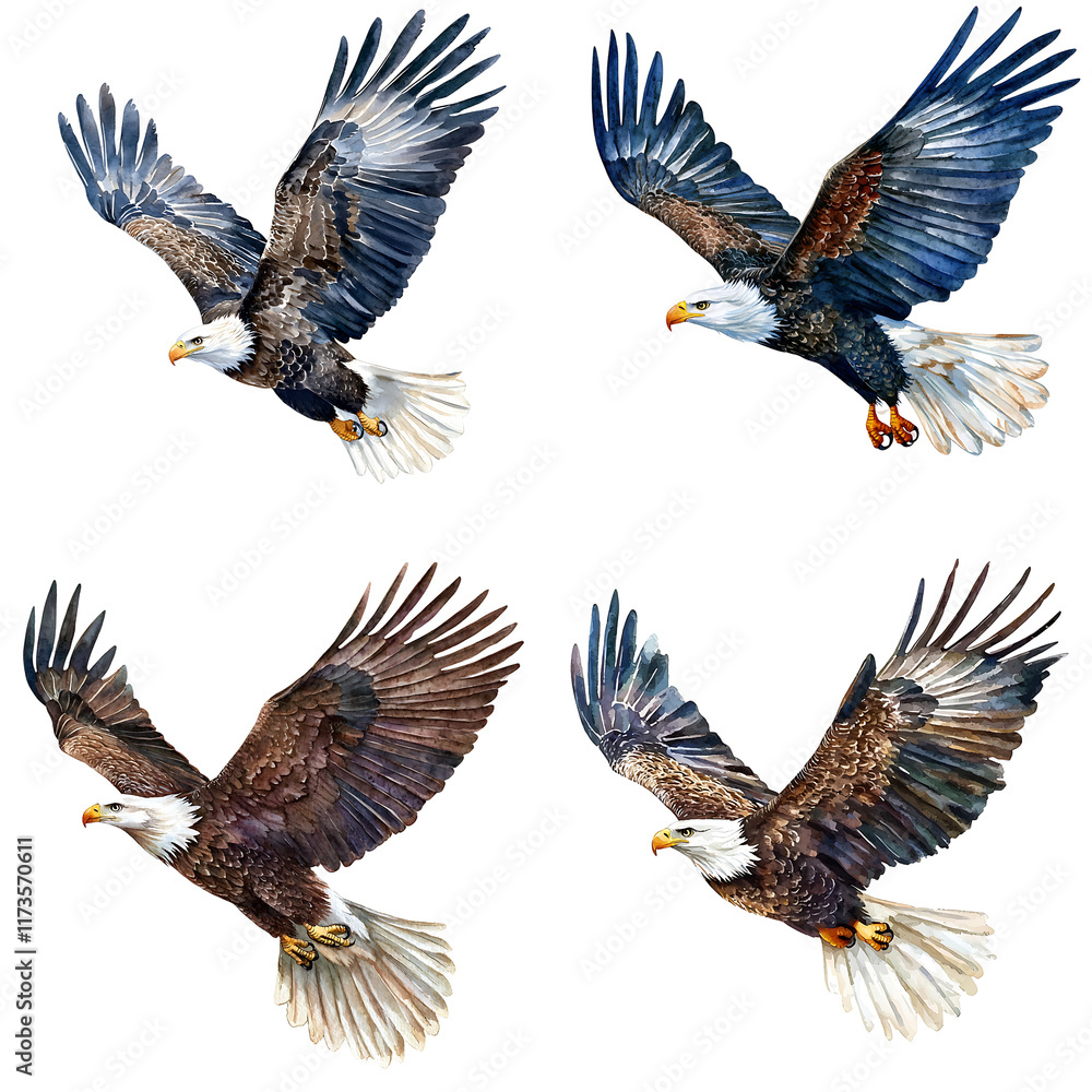 Obraz premium Majestic eagles in flight wildlife sanctuary digital art natural habitat aerial view wildlife conservation