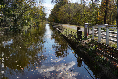 Washington Crossing, NJ: The Delaware Canal Towpath, a National Recreation Trail, runs along a 19th-century canal built to transport coal from the Upper Lehigh Valley to Philadelphia. photo