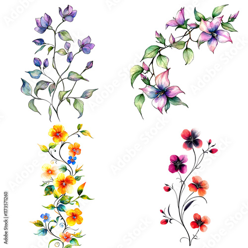 Wallpaper Mural Floral design showcase botanical art digital illustrations creative studio bright colors nature inspired Torontodigital.ca