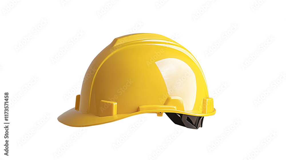Fototapeta premium Yellow safety construction helmet isolated on white background