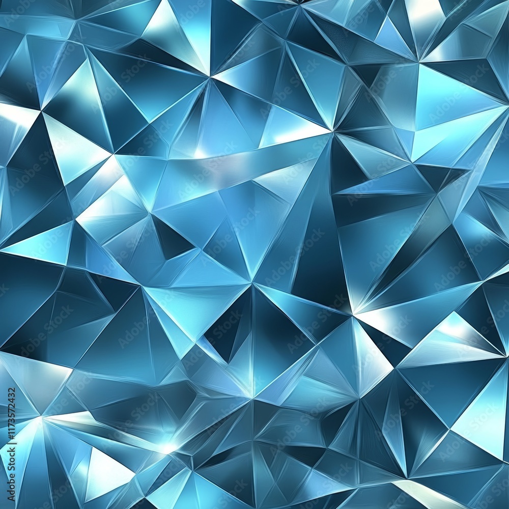 Fototapeta premium A blue and white pattern of triangles. The blue is very bright and the white is very sharp