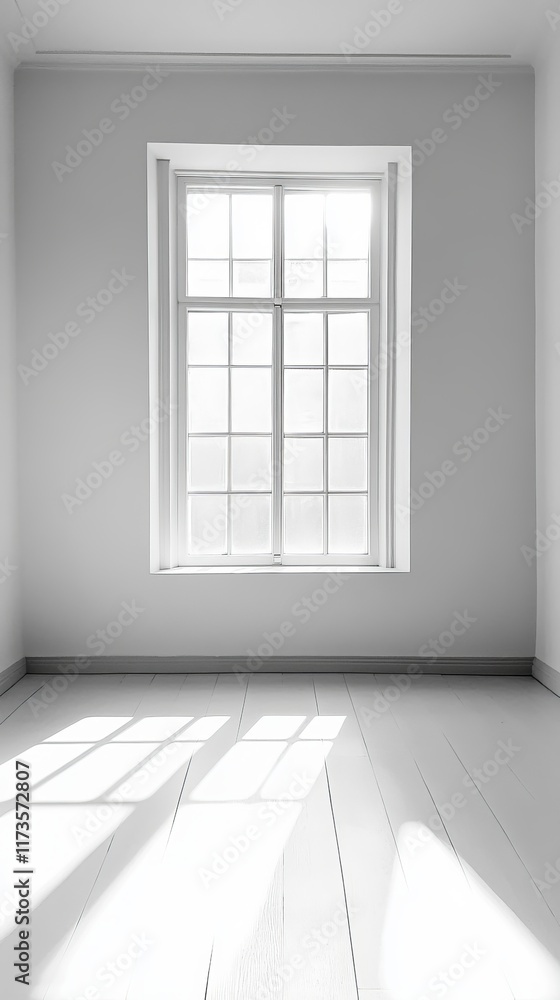 A serene minimalist interior showcasing a large window that fills the room with natural light. Soft shadows add depth to the clean, bright space. A serene minimalist interior showcasing a large window that fills the room with natural light. Soft shadows add depth to the clean, bright space.