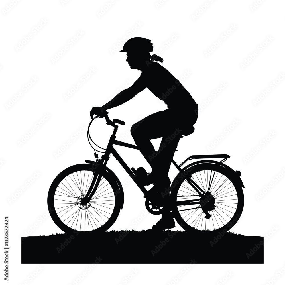 Obraz premium Mountain bike silhouette stock illustration, bike Lover vector graphic design, Cyclist silhouettes vector illustration