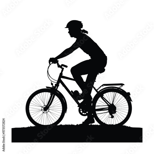 Mountain bike silhouette stock illustration, bike Lover vector graphic design, Cyclist silhouettes vector illustration