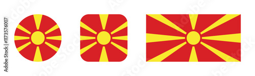 North Macedonia flag icon set