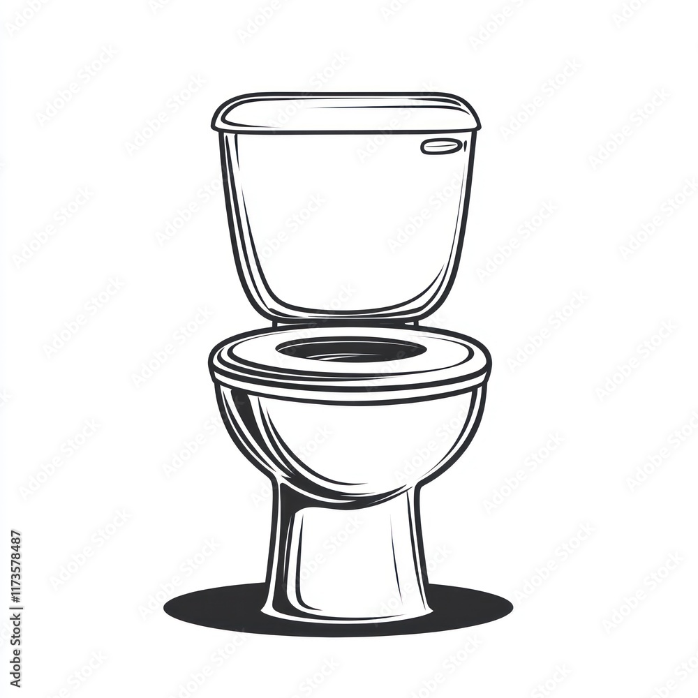A simple line drawing of a toilet bowl A simple line drawing of a toilet bowl