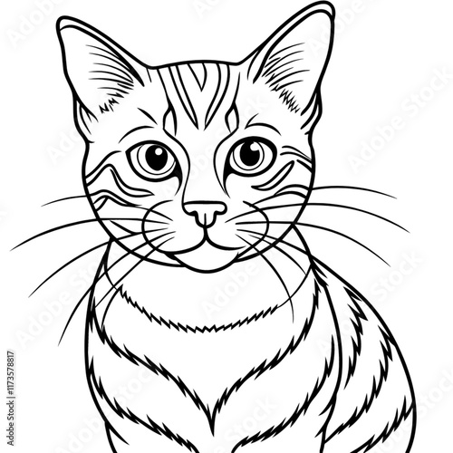 black and white cat vector