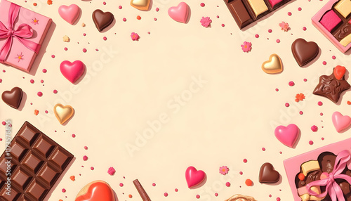 Background of heart chocolate for valentine 