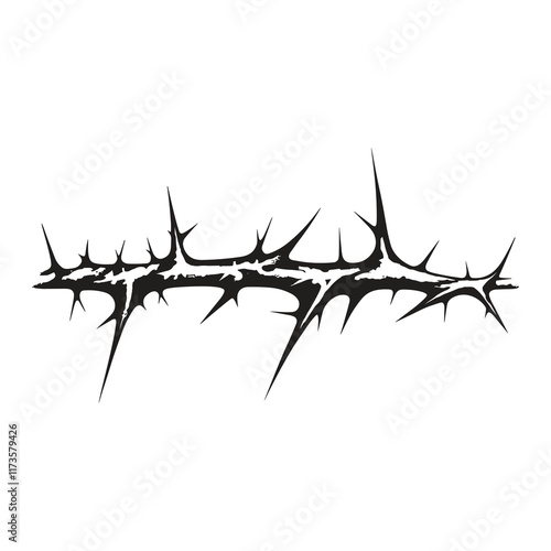 Elegant Silhouette of black thorn vector illustration