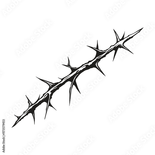 Elegant Silhouette of black thorn vector illustration