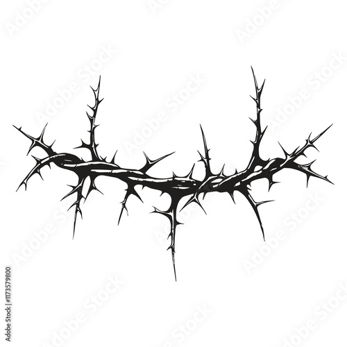 Elegant Silhouette of black thorn vector illustration