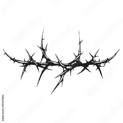 Elegant Silhouette of black thorn vector illustration
