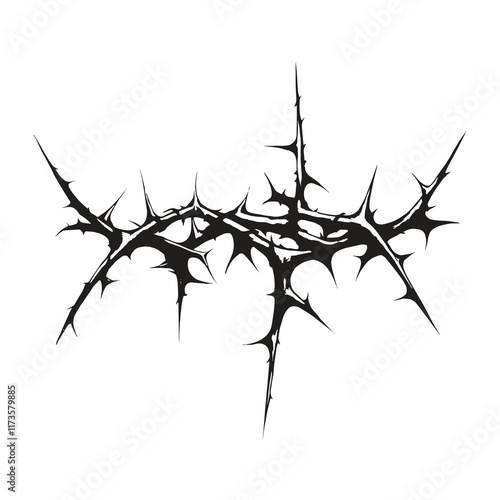 Elegant Silhouette of black thorn vector illustration