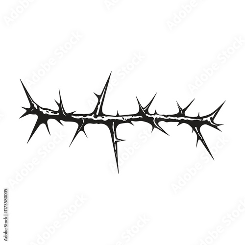 Elegant Silhouette of black thorn vector illustration