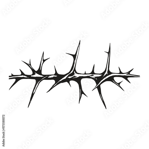 Elegant Silhouette of black thorn vector illustration