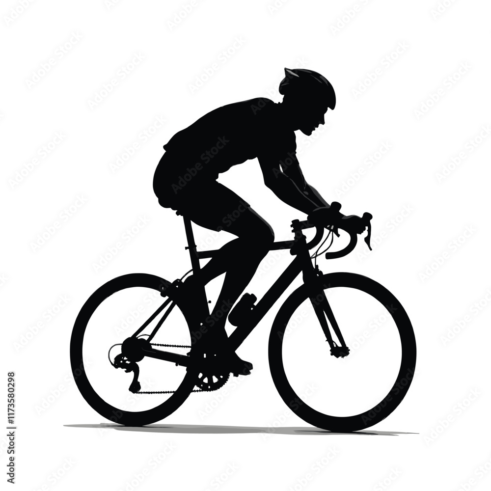 Naklejka premium Mountain bike silhouette stock illustration, bike Lover vector graphic design, Cyclist silhouettes vector illustration