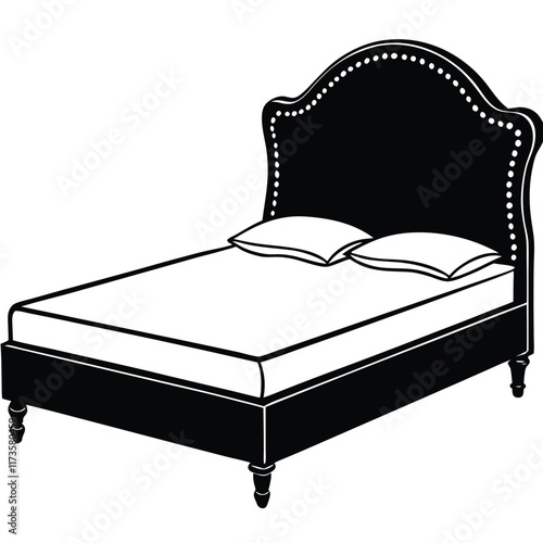 classic box spring bed vector file