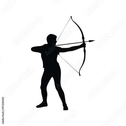 A archer bow vector silhouette illustration